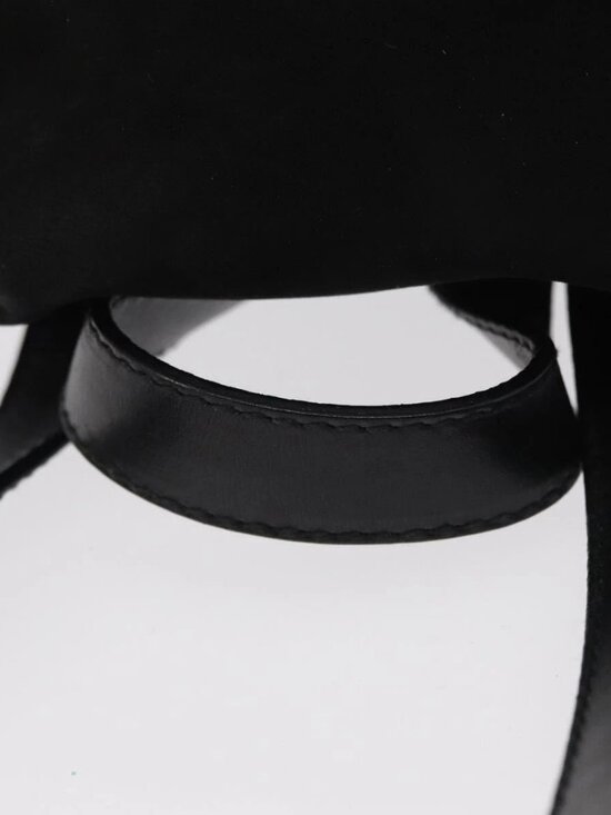 Salvatore Ferragamo Gancini Backpack Suede Black Gold Auth BA8233 main image 5